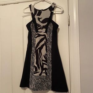 Zebra print cocktail dress EUC size M